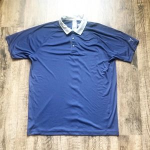 Puma Golf Mens Size Large Blue Gray Collared Button Up Short Sleeve Polo Shirt